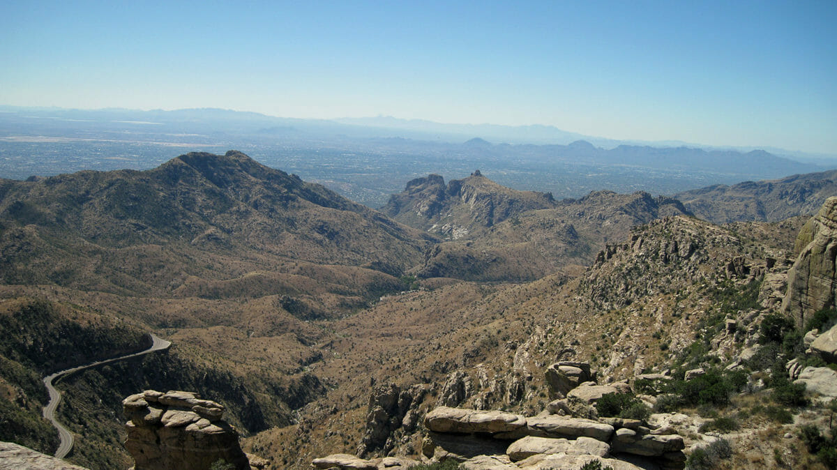 View from the top of windy point in Tucson, AZ